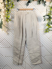 ACNE STUDIOS Women's High Waist Linen Blend Beige Cream Trousers Size 26  READ