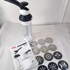 Oxo Good Grips Cookie Press Stainless Disks + 12 disc Storage Box Instructions