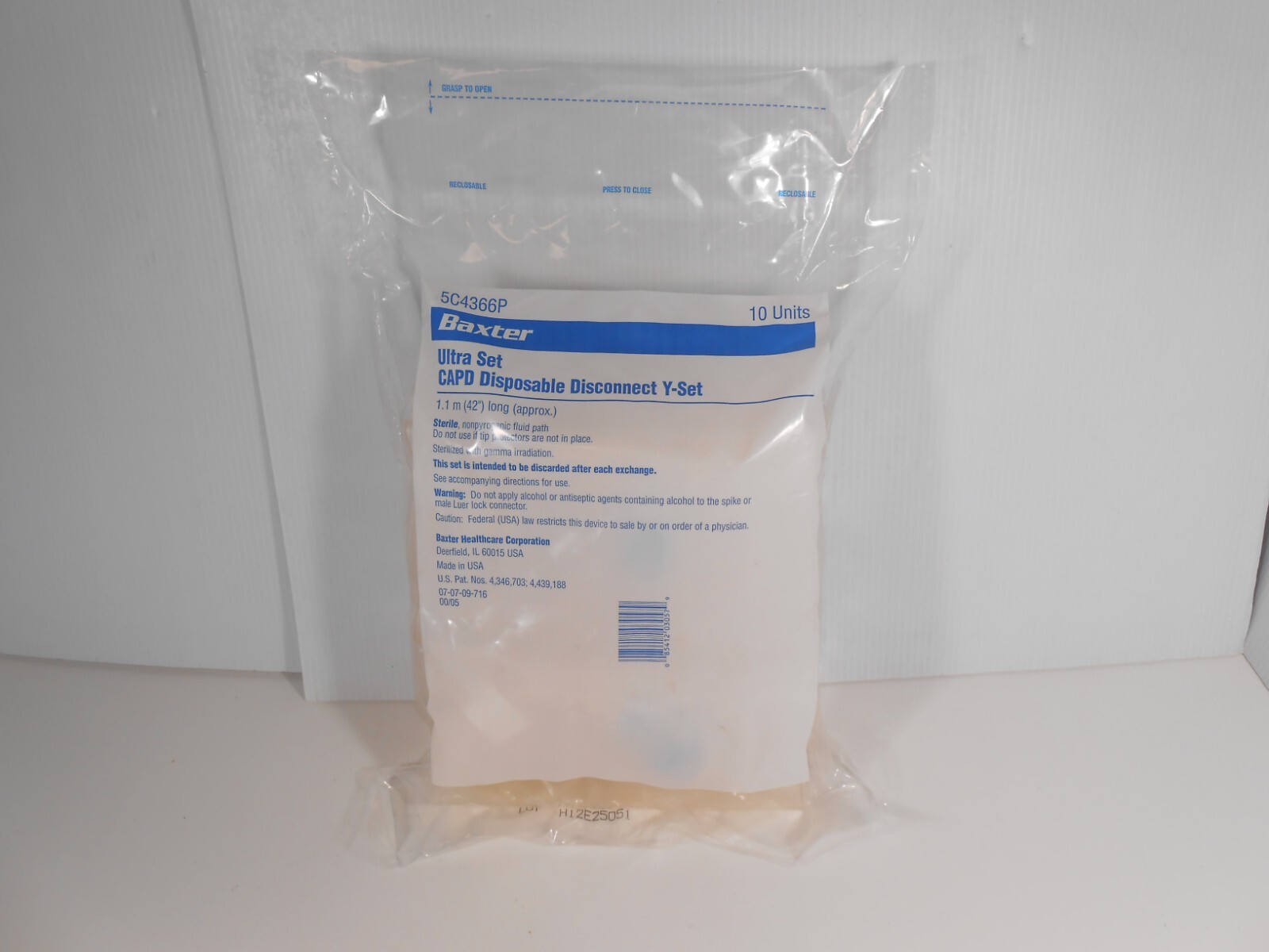 Baxter 5C4366P CAPD Disposable Disconnect Y-Set Ultra Set. 10 Units ...