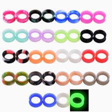 2 pcs Thin Silicone Tunnels Plugs Flexible Ear Gauges Ear Plug Earlets Jewelry