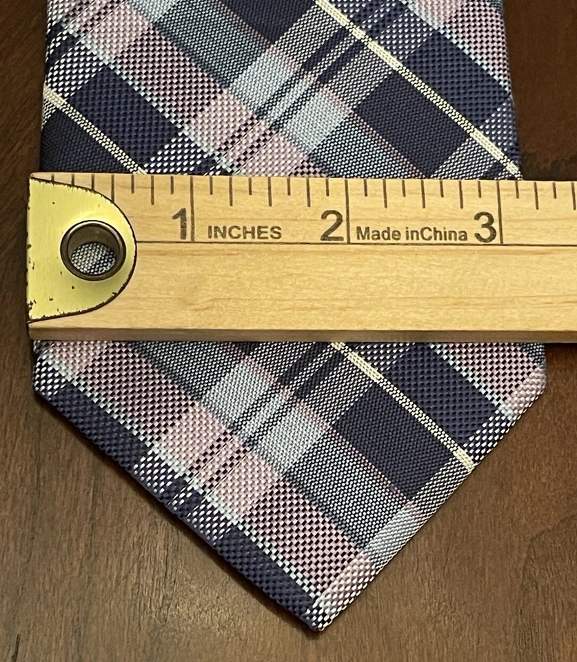 Corbata para el cuello Platinum Designs azul rosa hecha a mano 100 % poliéster para hombre hecha en China Foto 4 de 4