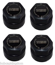 New 1988-1992 Pontiac Firebird Ws6 Wheel Center Hub Cap Black Gold Set Of 4