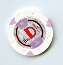1.00 Chip from the D Casino Las Vegas Nevada White