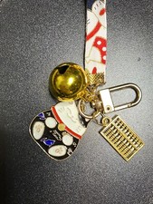 Japan Maneki Neko Lucky cat Bell Wristlet Strap keychain bag charm cute kawaii