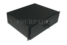 3 Space 3U Heavy-Duty 19" Lock Locking Deep Rack Mount Drawer DJ Rack Road Case