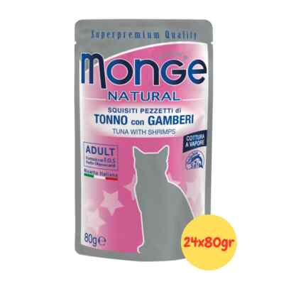Monge Natural Beutel Thunfisch/Garnelen - 24x80g