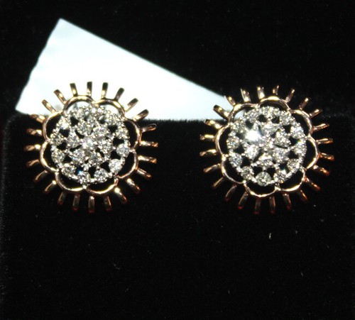 Mondepetit - Orecchini bambini ragazza Rotondo Zircone Oro Giallo 18K - Scatola Regalo - Certificato di garanzia