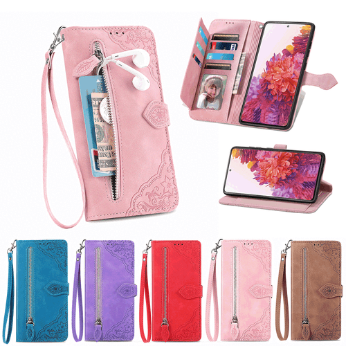 For iPhone 15 14 Pro Max 13 12 11 8 7 X Zip Wallet Case Leather Flip Phone Cover - Picture 1 of 17