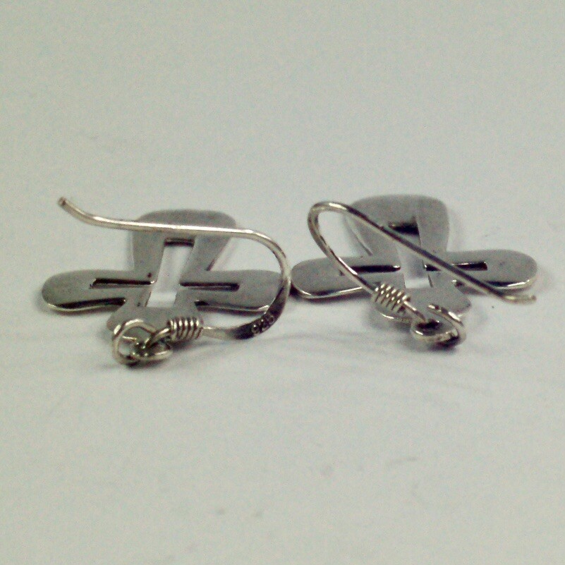 sterling silver simple flat open cross hook drop … - image 11