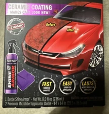 Shine Armor Ceramic Coating Fortify Quick Coat Car Wax Waterless KIT - BRAND NEW