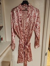 Adonna Women's Belted Robe Paisley Design Pink Size XL