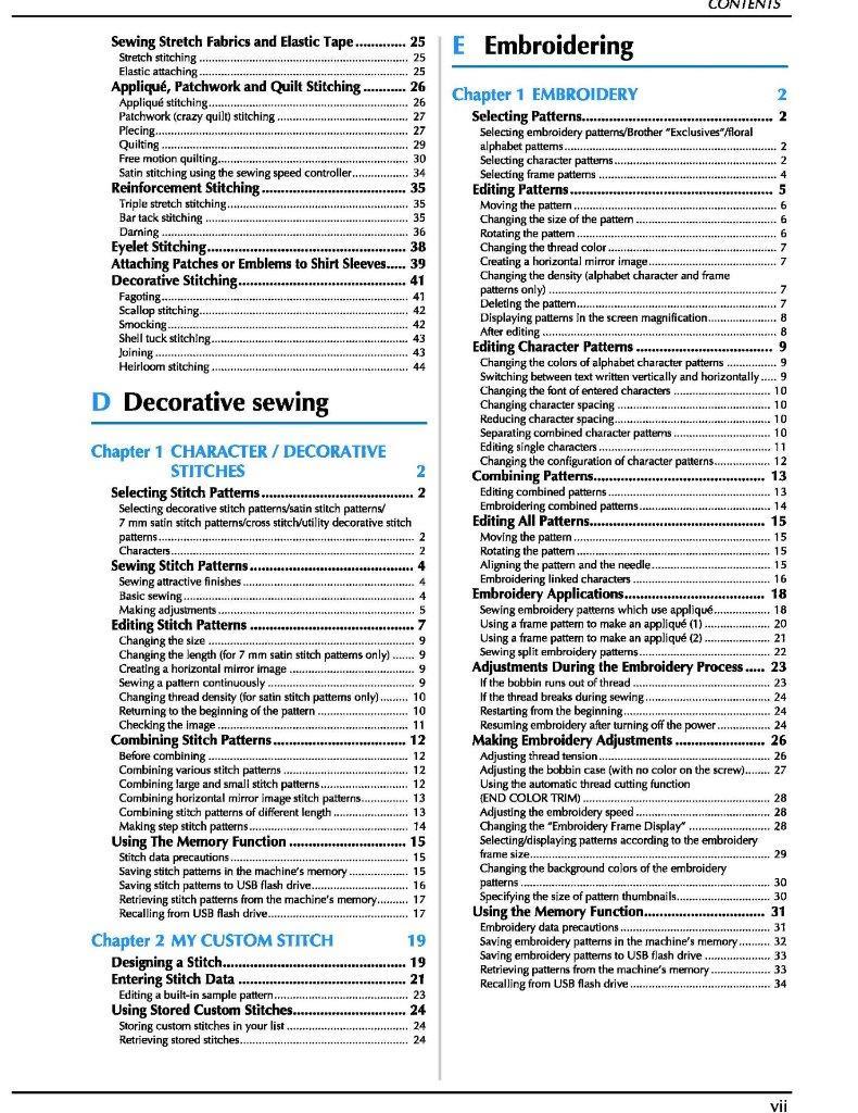 Brother Innovis BP3500D Embroidery Sewing Machine Manual User Guide