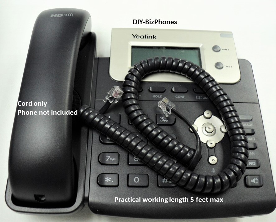 Yealink Handset Cord SIP Tseries Phone Glossy Black 9 FT Hndstcrd2