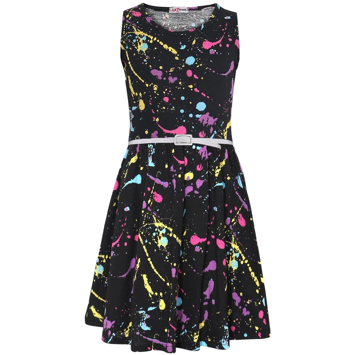 Robe Danse Contemporaine Fille Sans Manches - Tenue Danseuse Latine Jazz Métallique Brillante 5-16 Ans