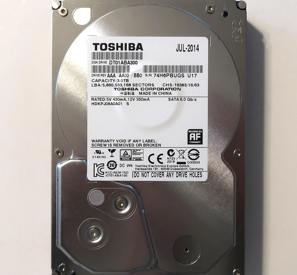 25+ Toshiba Internal Hard Disk Drives 3 TB Storage Capacity for