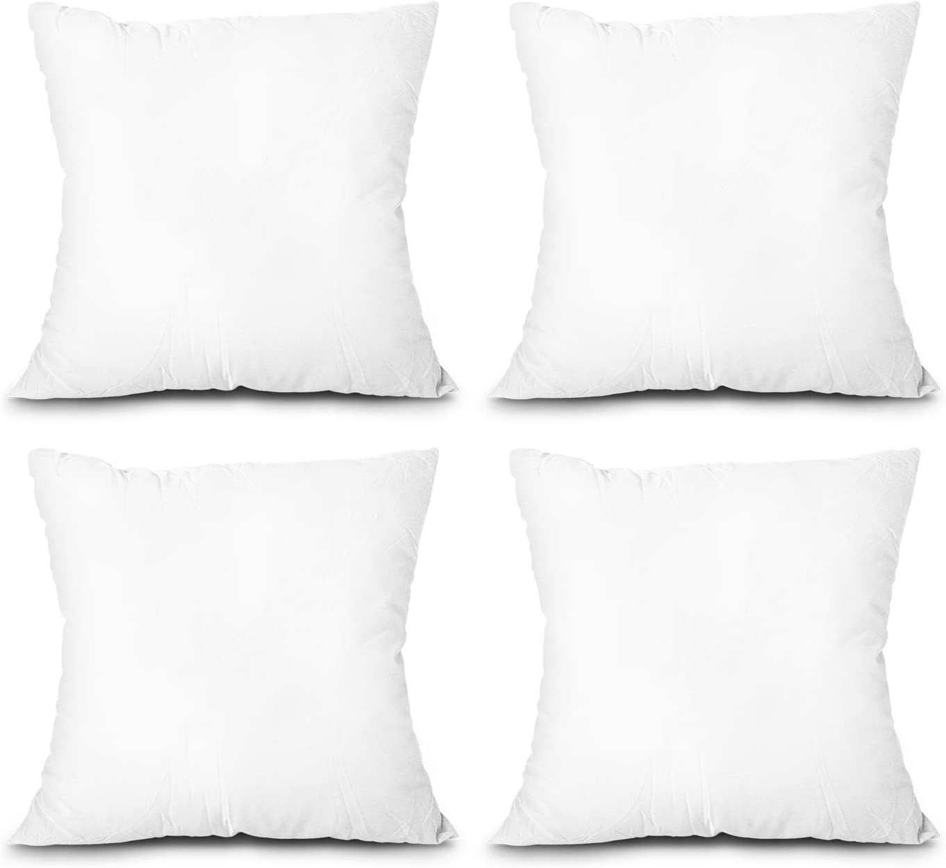 Throw Pillow Inserts Set of 4 Lightweight down Alternative Stuffer(White, 18X18)-image