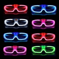 25 Packs LED Glasses Mardi Gras Party Supplies ,5 Neon Colors,3 Colorful
