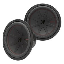 2x Kicker 48CWR124 CompR 12" 1000 Watts Peak Power 4-Ohm Car Audio Subwoofers