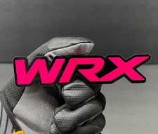 (2PC) "WRX" JDM Emblems PINK 3D Acrylic Fender/Grill/Tailgate Badges Racing
