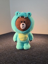 GUND Line Friends Brown Teddy Bear Green Dinosaur Costume 12" Stuffed Plush