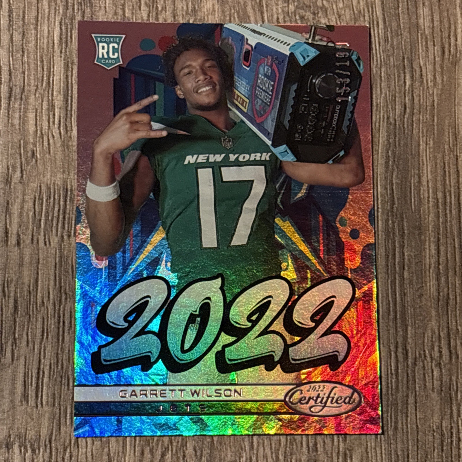 2022 Panini Certified GARRETT WILSON Pink Mirror Rookie RC /199 #2022-7 Jets SP