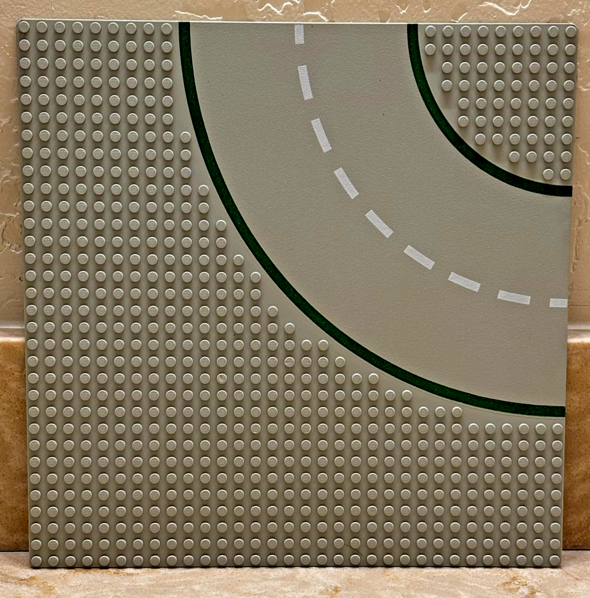 LEGO Gray Road Base Plate 32x32 9 Stud Curve with Road Pattern