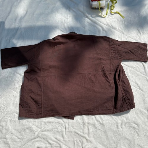 Atelier Delphine Haori Jacket 100% Cotton Cool Plum Brown Wren Size XS EUC $400 - Picture 10 of 21