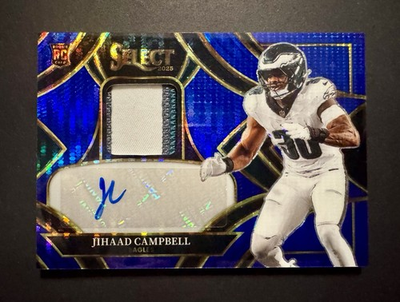 #ad Jihaad Campbell 2025 Panini Select Blue Prizm RPA 45 Rookie Auto Patch RSMP JCL $39.99