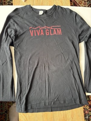 MAC cosmetics long sleeve T-shirt Viva Glam Black Size Large