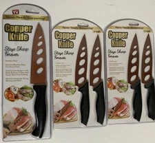 5 PC- 4-10" Copper Kitchen Knives & 1-12” Stay Sharp Forever Stainless Steel T6