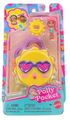 Polly Pocket Doll & Mini Compact Micro Playsets with Keychain Clip Sun JLC68