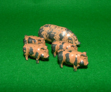 VINTAGE BRITAINS PAINTED LEAD HOLLOW CAST PIG & PIGLET FIGURES FARM ZOO JOHILLCO