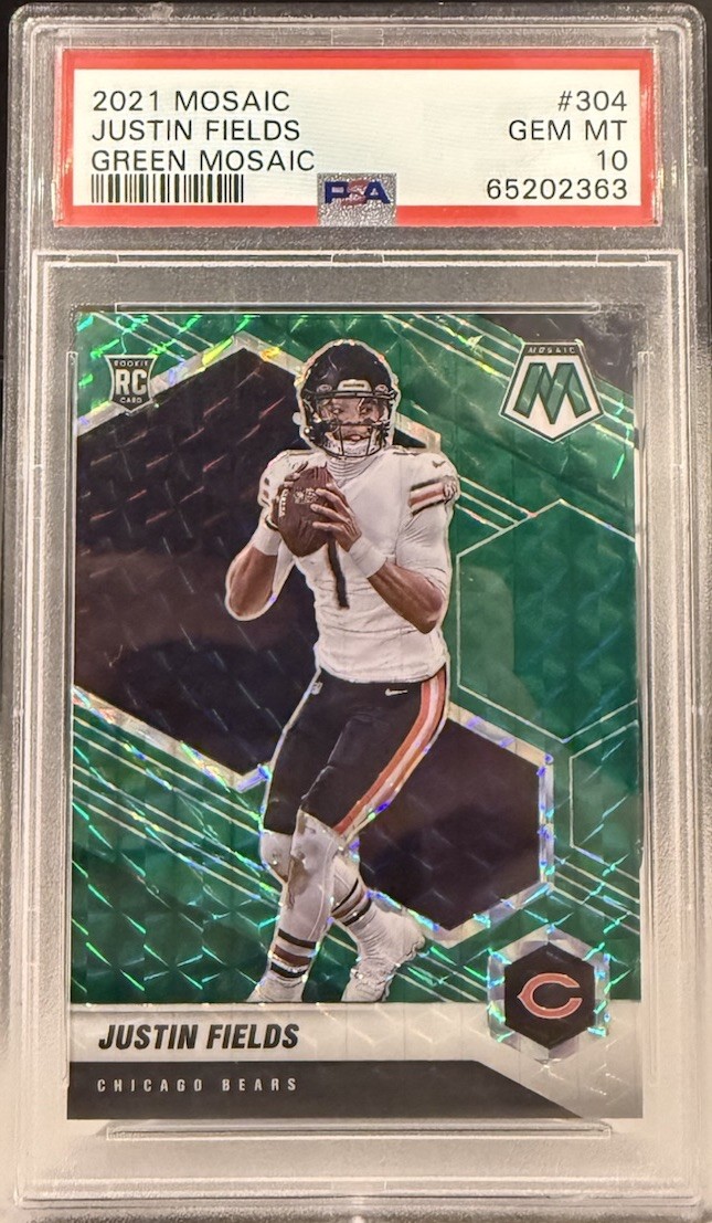 Justin Fields Panini Mosaic #304 Green Mosaic