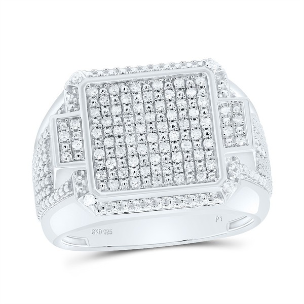 925 Sterlingsilber NatüRlicher Diamant Quadratisch Top Oktagon Halo Rosa Ring-image