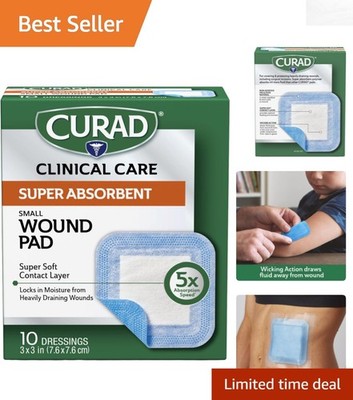 Sterile 3'' x 3'' Super Absorbent Wound Dressings, 10 Count for Optimal Healing