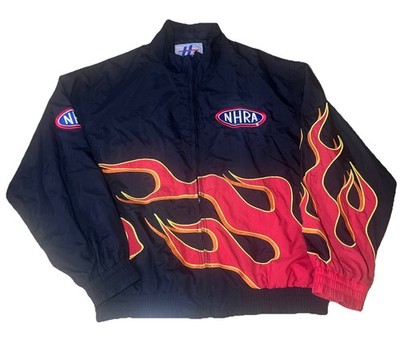 Ronherman 購入Vintage 90S ブランケット USA製 Vintage 90s NHRA Jacket Flames Winston Drag Racing nascar aop XL