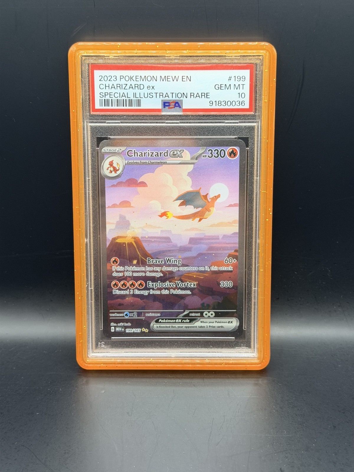 2023 POKEMON MEW EN-151 SPECIAL ILLUSTRATION RARE #199 CHARIZARD EX PSA 10 view 1