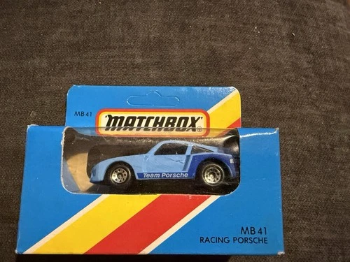 VINTAGE MATCHBOX MB-41 RACING PORSCHE LIGHT BLUE CAR DIECAST BOXED
