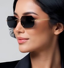 Dark Black Lens Sunglasses Fashion Designer Women Shades Hip Hop Driving Retro