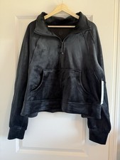 NWT Size XL/XXL Lululemon Scuba Oversized Funnel Neck Velvet Half Zip Black