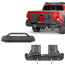 Front Rear Bumper W Tire Carrier Jerry Can Holder Fit 2016-2023 Toyota Tacoma