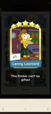 monopoly Sticker Go Lenny Leonard Golden Blitz  5 Star Sticker 