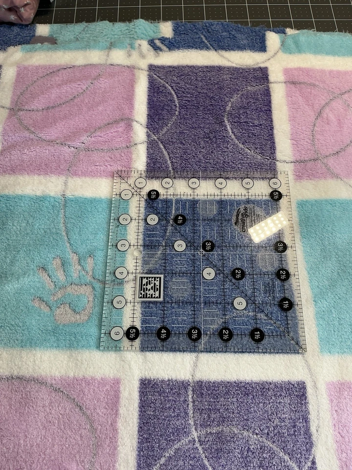 Remanent Minky Super Soft Baby Fabric 17 1/2” X WOF Purple, Pink, Blue, Aqua - Image 2 of 3