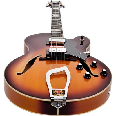 Hagstrom HJ800 Hollow Body Jazz Electric Guitar - Vintage Sunburst