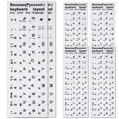 10 Pcs Russische Tastaturaufkleber Computertastaturaufkleber Großer Buchstaben - Afbeelding 6 van 12
