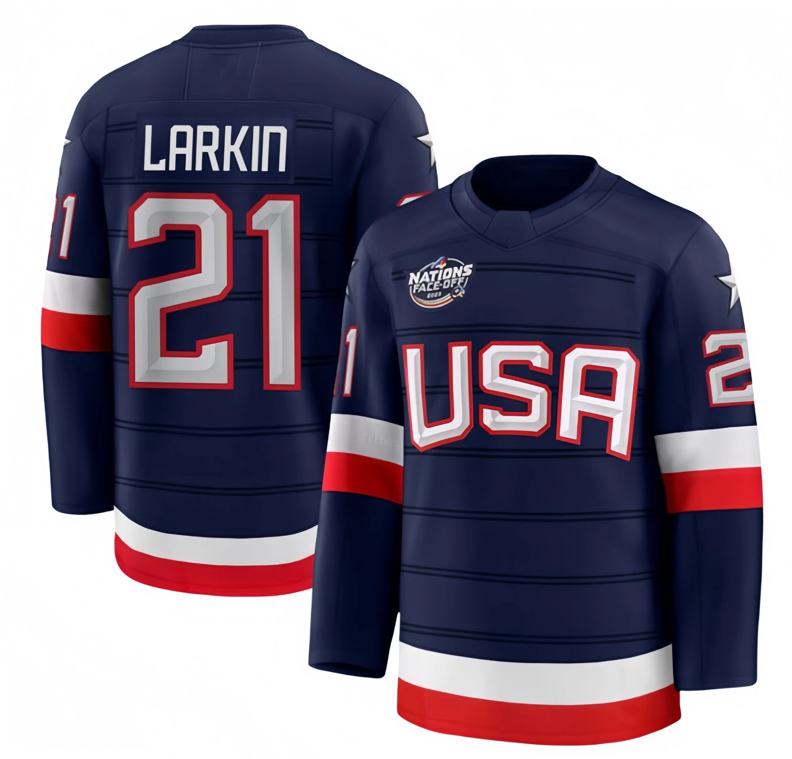 Custom Men's Navy 2025 4 Nations Stitched Hockey Jersey