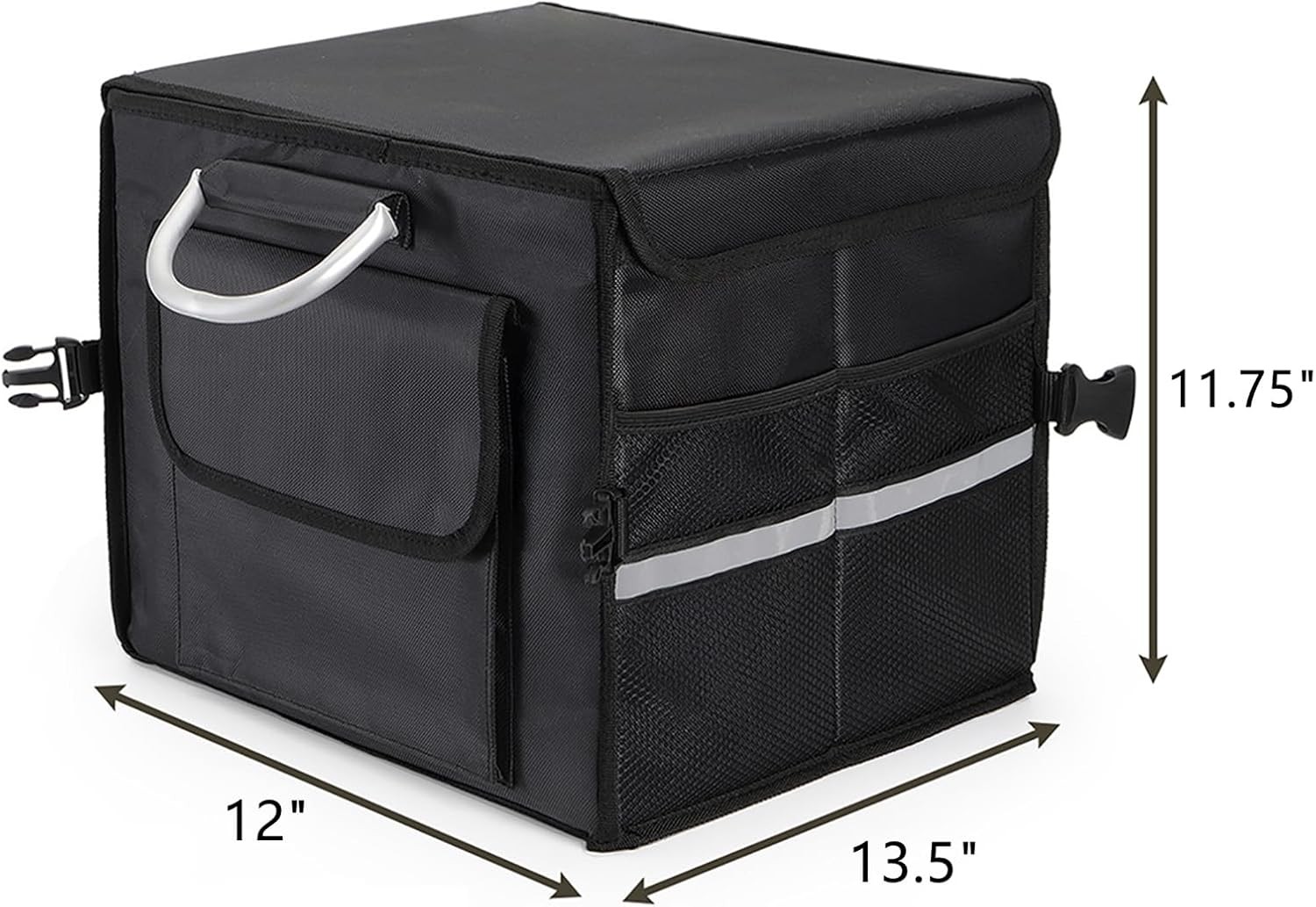 Frcctre Car Trunk Organizer With Lid, Small 28L Collapsible Black 