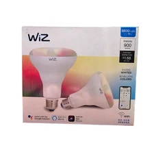 WiZ BR30 WiFi Smart 64,000 Whites LED (2 Pack) 750 Lumen Voice Control 75w Equiv