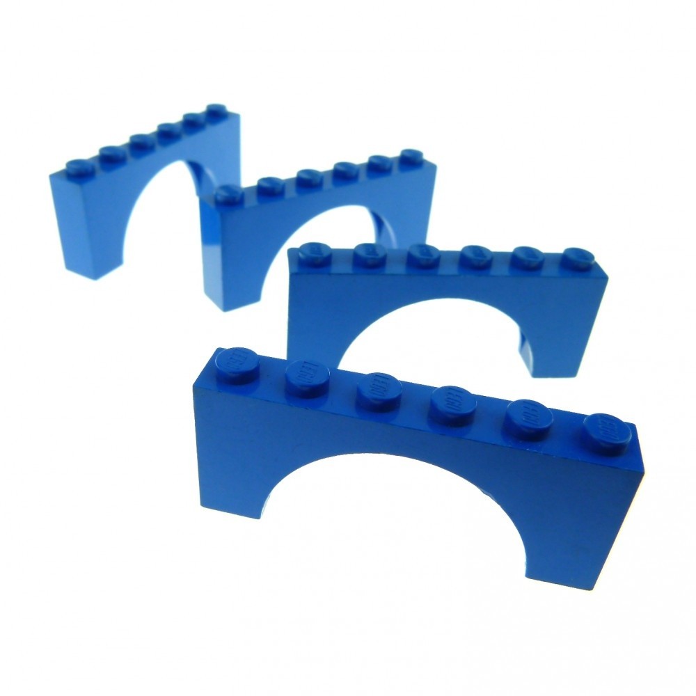 4x Lego Arch Brick 1x6x2 Blue Arches Round Bridge Castle Gate 60138 15254 12939