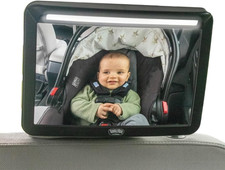- Deluxe LED Baby Car Mirror with Light: Rear Facing Car Seat Mirror for Baby -